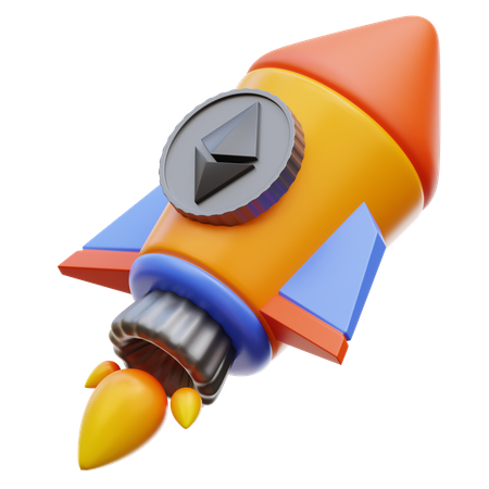 Ethereum-Rakete  3D Icon