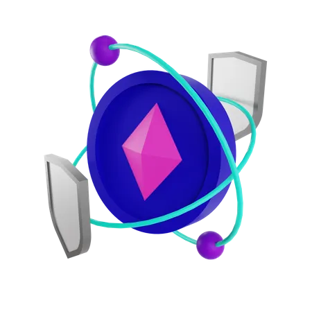 Sécurité d'Ethereum  3D Illustration