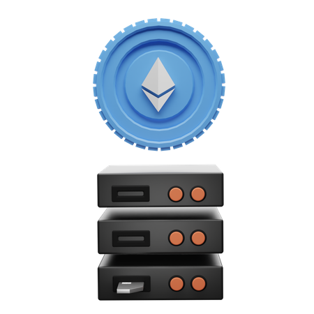 Ethereum Server 3D Illustration