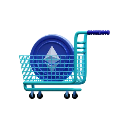 Ethereum Shopping  3D Illustration