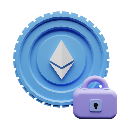 Ethereum sicher  3D Illustration