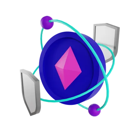 Ethereum-Sicherheit  3D Illustration