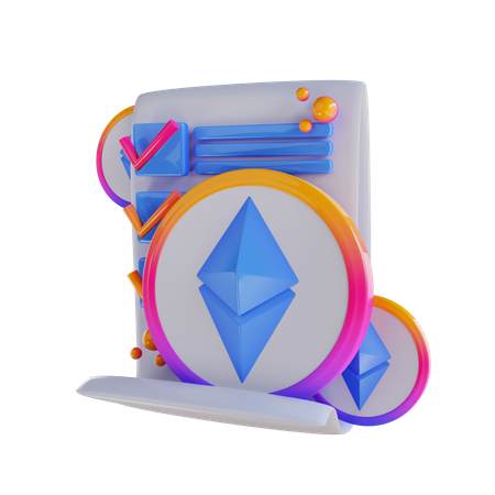 Ethereum Smart Contract 3D Icon