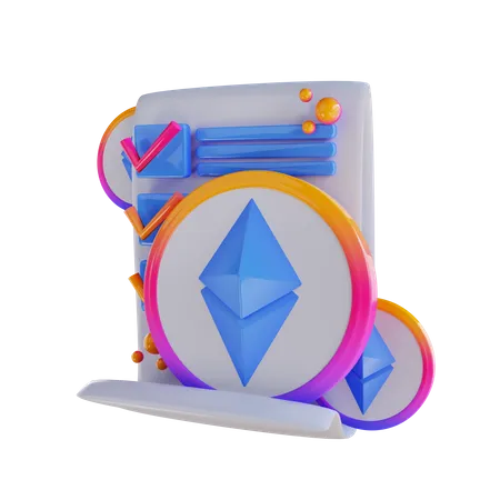 Ethereum Smart Contract  3D Icon