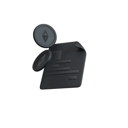 Ethereum-Smart-Vertrag, dunkler Ton  3D Icon
