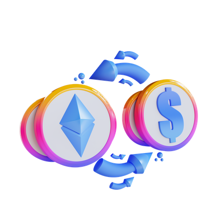 Ethereum To Dollar Swap  3D Icon