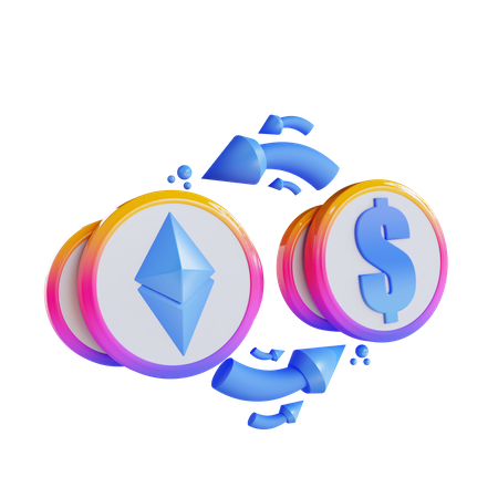 Ethereum To Dollar Swap 3D Icon