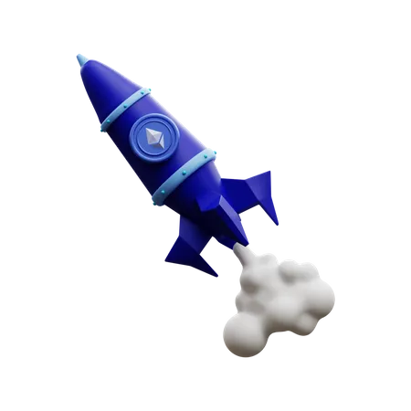 Ethereum To The Moon 3D Illustration