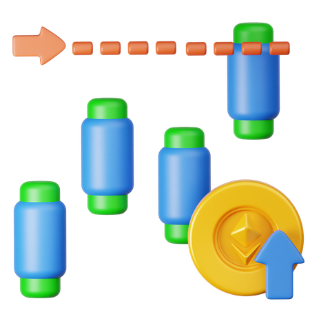 Ethereum Trading Growth  3D Icon
