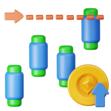Ethereum Trading Growth  3D Icon