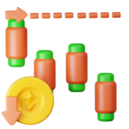 Ethereum Trading Loss  3D Icon