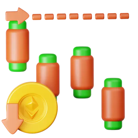 Ethereum Trading Loss  3D Icon