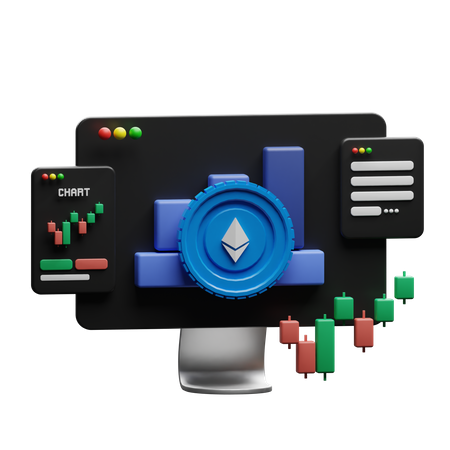 Ethereum Trading Website  3D Illustration