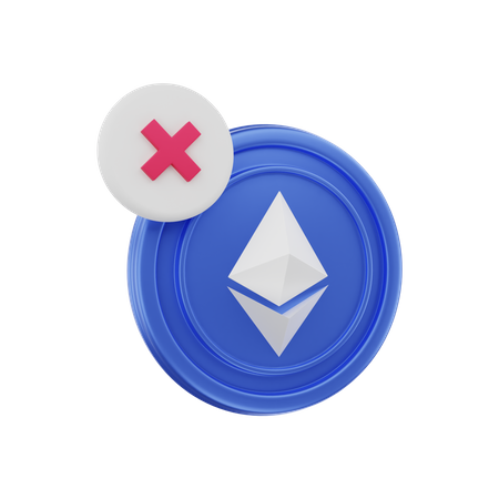 Ethereum Transaction Failed  3D Illustration