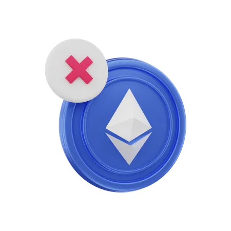 Ethereum Transaction Failed  3D Illustration