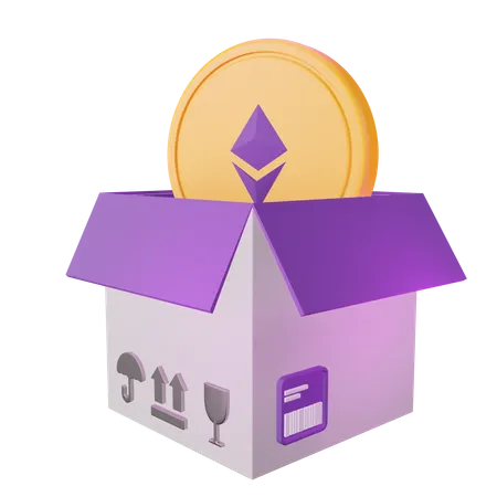 Ethereum Unbox  3D Illustration