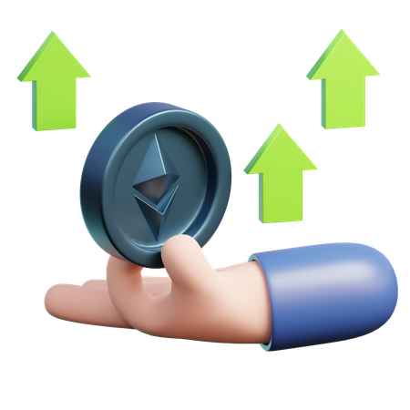 Ethereum Up  3D Icon