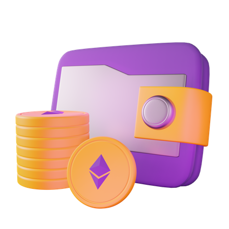 Ethereum wallet balance  3D Icon