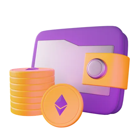 Ethereum wallet balance  3D Illustration