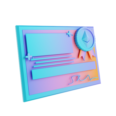 Ethereum-Zertifikat  3D Icon