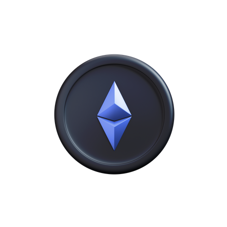 Etherieum crypto coin  3D Icon