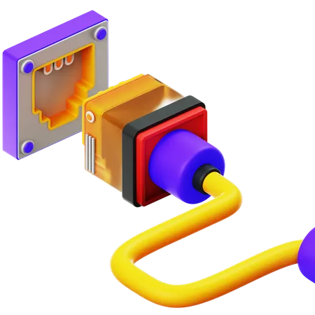 Ethernet Port  3D Illustration