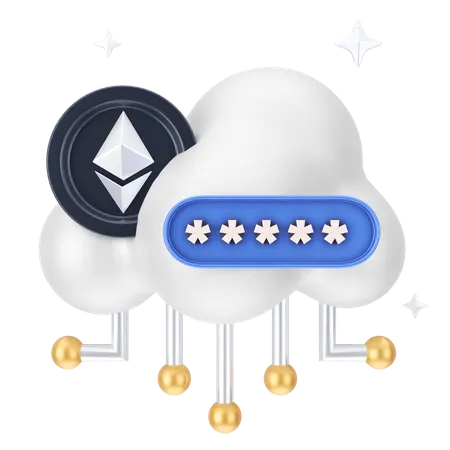 Etherum Cloud Security  3D Icon