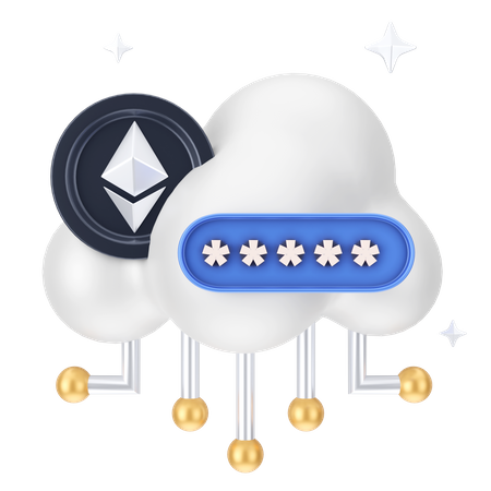 Etherum Cloud Security 3D Icon