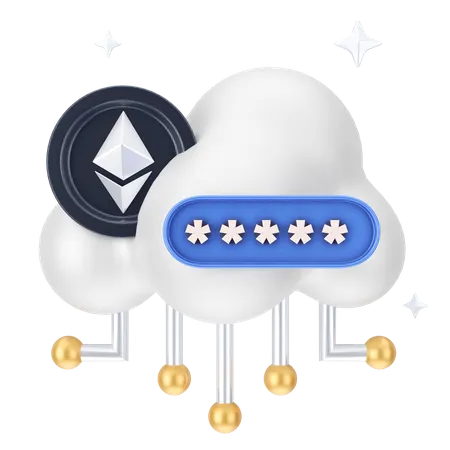 Etherum Cloud Security 3D Icon