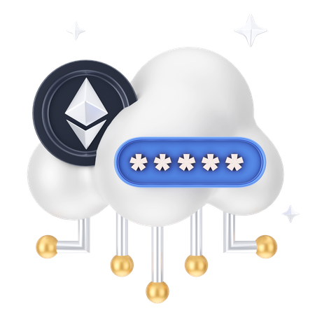 Segurança na nuvem Ethereum  3D Icon