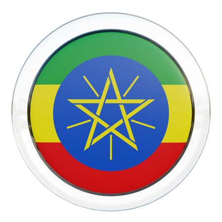 Ethiopia Flag Glass  3D Flag