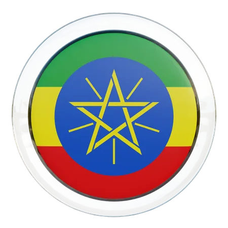 Ethiopia Flag Glass  3D Flag