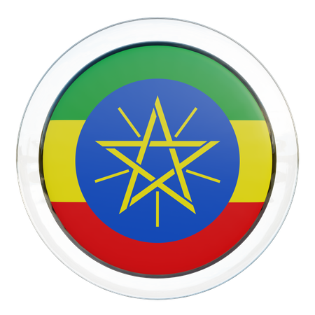 Ethiopia Flag Glass  3D Icon