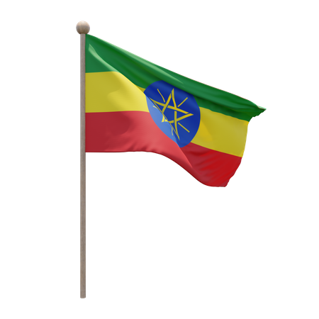 Ethiopia Flagpole  3D Icon