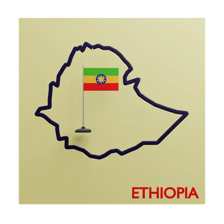 Ethiopia map  3D Icon