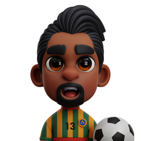 ETHIOPIA PLAYER WITH BALL  3D Icon