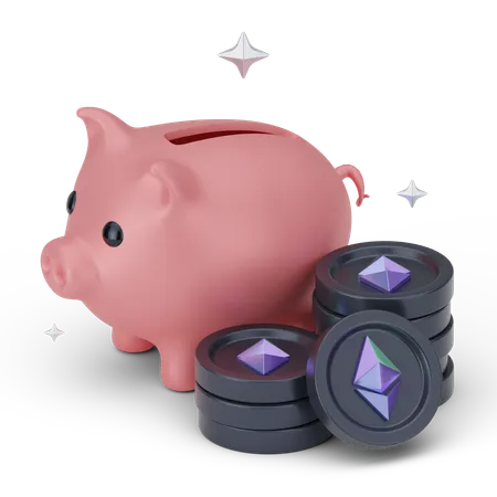 Investissement dans Ethereum  3D Icon