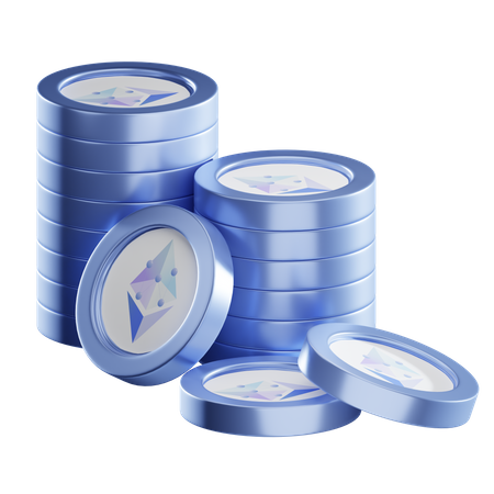 Ethw Coin Stacks  3D Icon