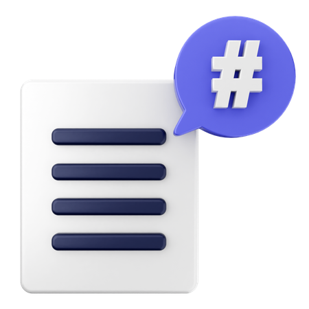 Hashtag  3D Icon