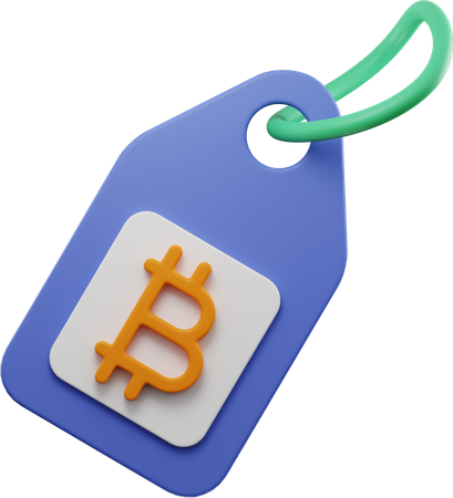 Etiqueta bitcoin  3D Illustration