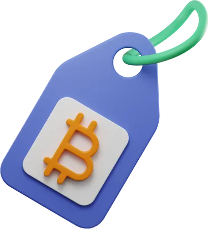 Etiqueta bitcoin  3D Illustration