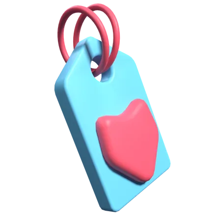 Etiqueta de coração  3D Illustration