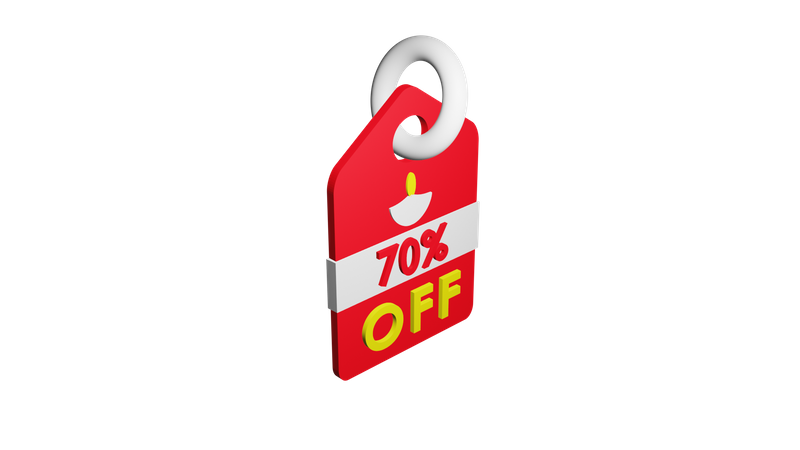 Etiqueta de desconto de 70 por cento  3D Icon