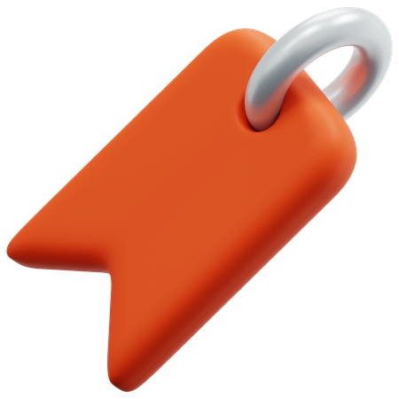 Etiqueta de bandeira laranja  3D Icon