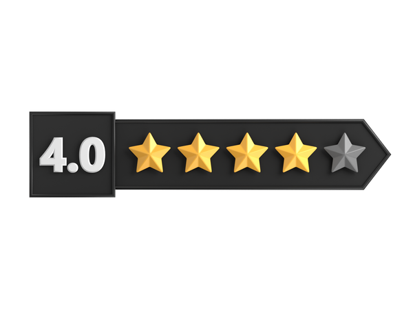 Etiqueta de calificación de cuatro estrellas  3D Icon