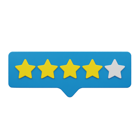 Etiqueta de chat de cuatro calificaciones  3D Icon