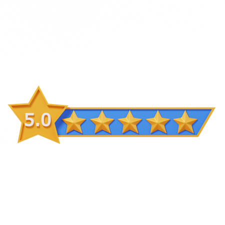 Rótulo de classificação de cinco estrelas  3D Icon