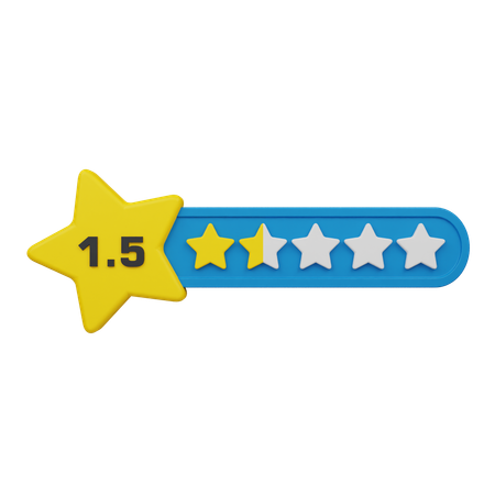 Rótulo de classificação de um ponto cinco estrelas  3D Icon