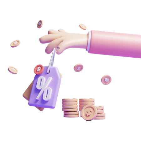 Etiqueta de desconto  3D Icon