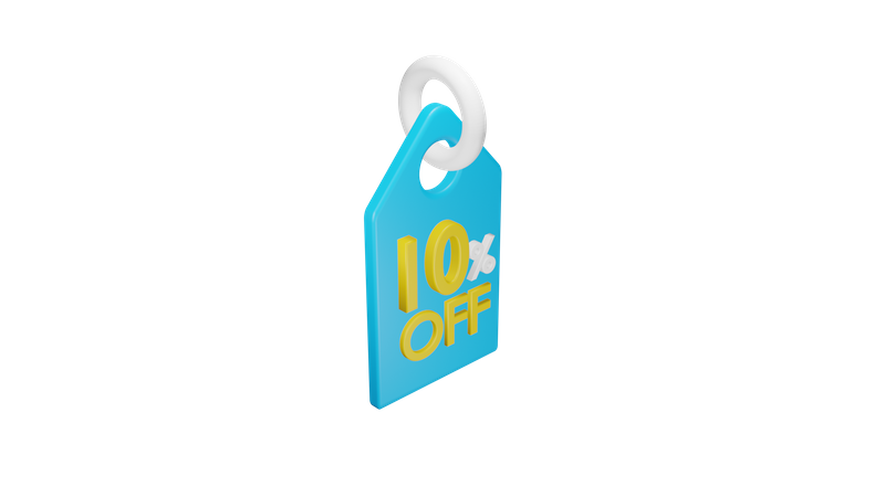 Etiqueta de desconto de dez por cento  3D Icon